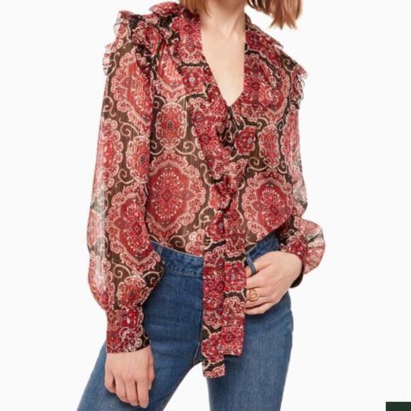 🆕 Kate Spade so foxy blouse New York Live Colorfully size small  New with tags - Picture 1 of 6